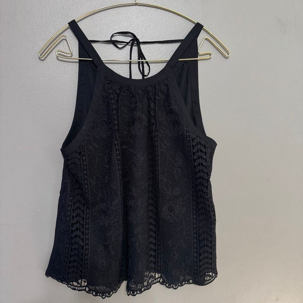 14th & Union black lace tank top blouse size size large